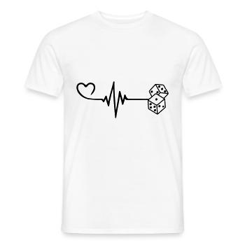 Dice Casino Pulse Heart Love - T-shirt homme - blanc - Devant - AI Model Male 178 dark (178cm)
