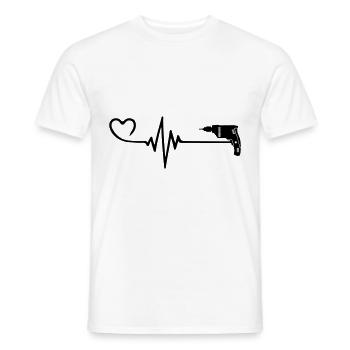 Drill Pulse Heart Love - T-shirt homme - blanc - Devant - AI Model Male 178 dark (178cm)