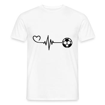 Fußball Herz Puls Herzschlag - Männer T-Shirt - Weiß - Vorne - AI Model Male 178 dark (178cm)