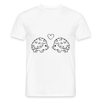 Igel Comic Paar Liebe - Männer T-Shirt - Weiß - Vorne - AI Model Male 178 dark (178cm)