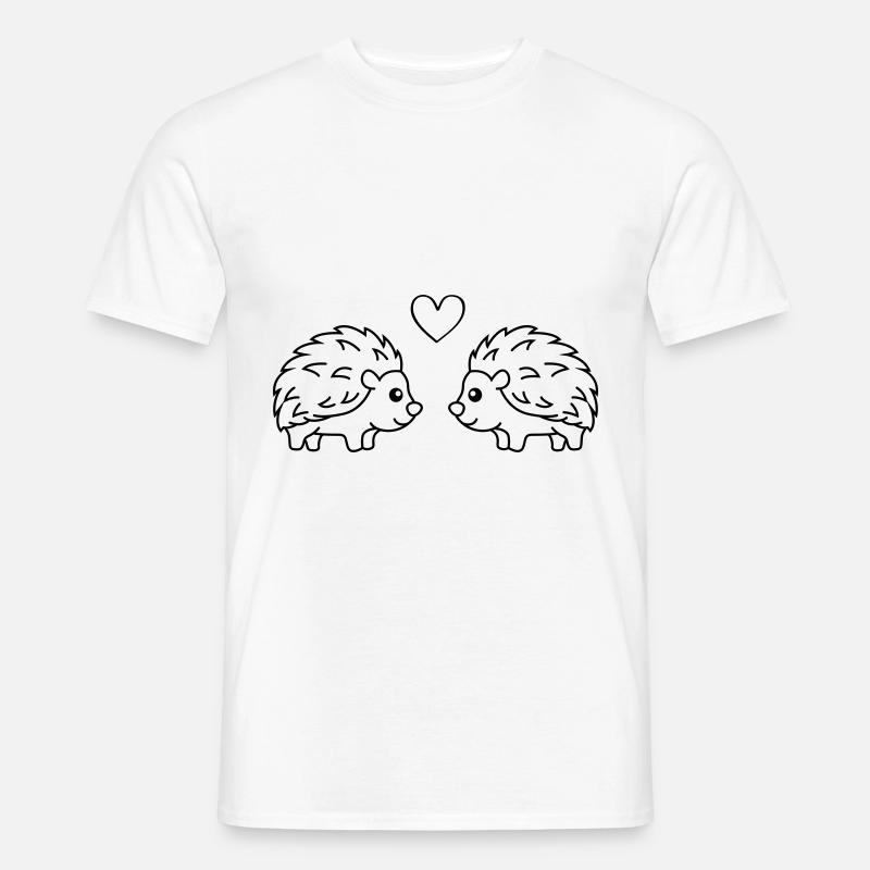 Igel Comic Paar Liebe - Männer T-Shirt - Weiß