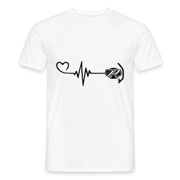 Diving goggles pulse heart - Men's T-Shirt - white - Front - AI Model Male 178 dark (178cm)