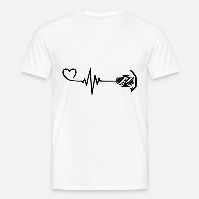 Taucherbrille puls herz - Männer T-Shirt - Weiß