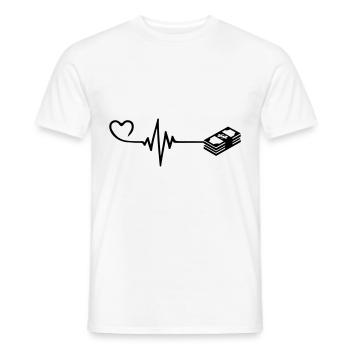 Battement de cœur de l’argent - T-shirt homme - blanc - Devant - AI Model Male 178 dark (178cm)