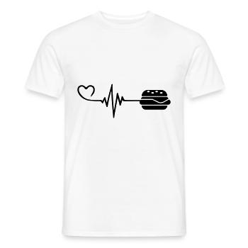 Burger Pulse Heart Love - Men's T-Shirt - white - Front - AI Model Male 178 dark (178cm)