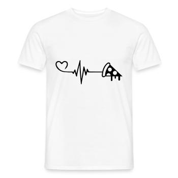 Pizza Pulse Heart Love - Men's T-Shirt - white - Front - AI Model Male 178 dark (178cm)