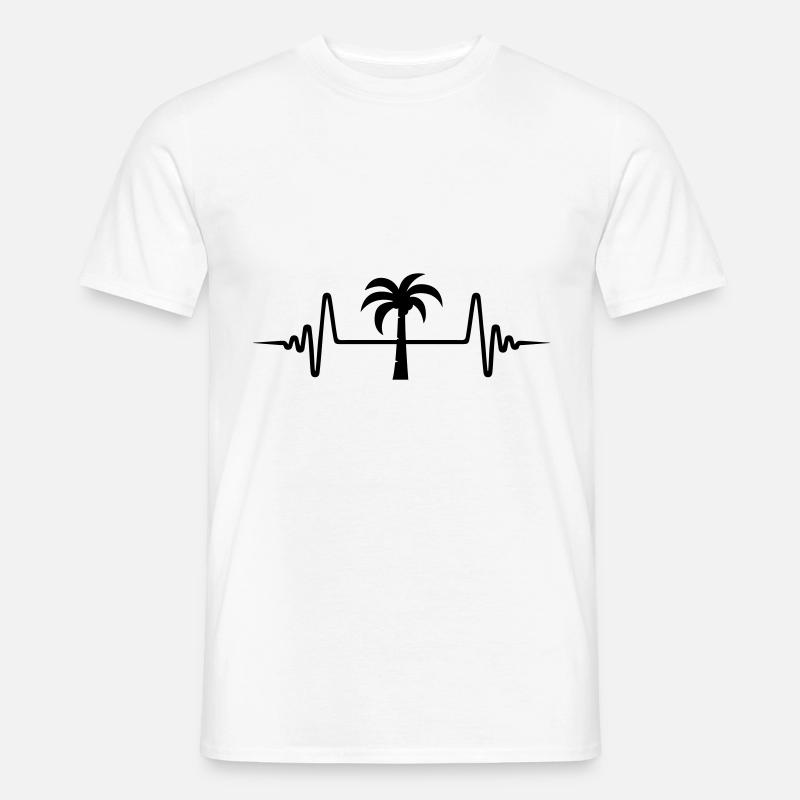 palme Puls - Männer T-Shirt - Weiß