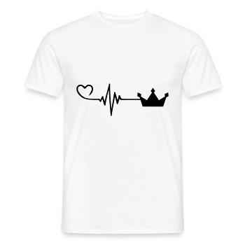 Krone icon Liebe Puls Herz - Männer T-Shirt - Weiß - Vorne - AI Model Male 178 dark (178cm)