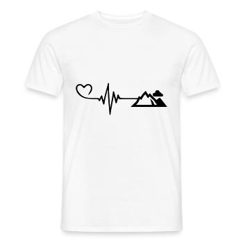 Mountains Pulse Heart - Men's T-Shirt - white - Front - AI Model Male 178 dark (178cm)