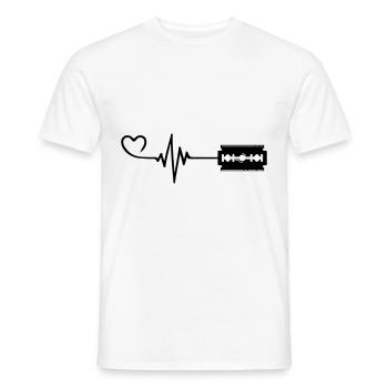 Razor Blade Pulse Heart Love - Men's T-Shirt - white - Front - AI Model Male 178 dark (178cm)