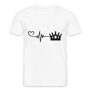 Crown Heart Pulse Heartbeat - Men's T-Shirt - white - Front - AI Model Male 178 dark (178cm)