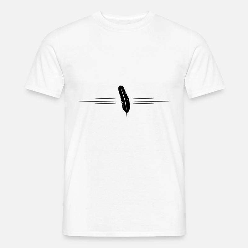 Feder Linie - Männer T-Shirt - Weiß