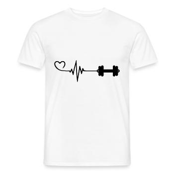 Hantel Puls Liebe - Männer T-Shirt - Weiß - Vorne - AI Model Male 178 dark (178cm)