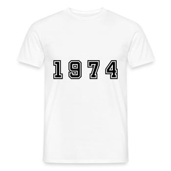 1974 Year Number - Men's T-Shirt - white - Front - AI Model Male 178 dark (178cm)
