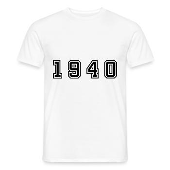 1940 year number - Men's T-Shirt - white - Front - AI Model Male 178 dark (178cm)