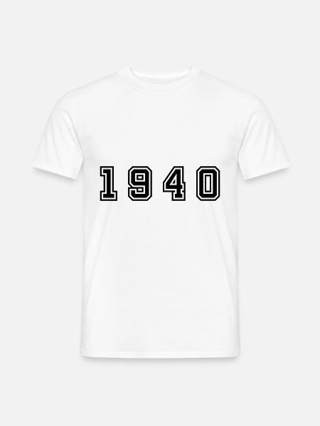 1940 numéro d'année - T-shirt homme - blanc