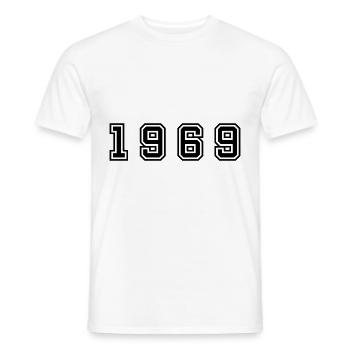 1969 Year Number - Men's T-Shirt - white - Front - AI Model Male 178 dark (178cm)
