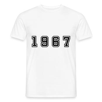 1967 numéro d'année - T-shirt homme - blanc - Devant - AI Model Male 178 dark (178cm)