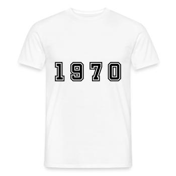 Numéro de l’année 1970 - T-shirt homme - blanc - Devant - AI Model Male 178 dark (178cm)