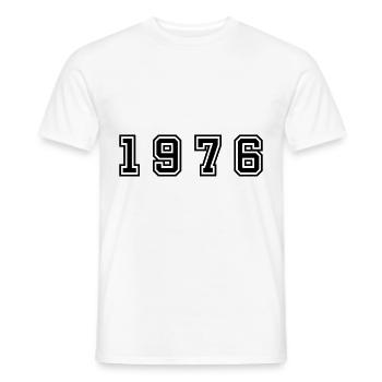 Numéro de l’année 1976 - T-shirt homme - blanc - Devant - AI Model Male 178 dark (178cm)
