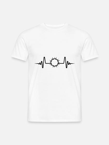 Dornenkrone Jesus Puls - Männer T-Shirt - Weiß