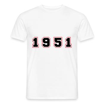 1951 Year Number - Men's T-Shirt - white - Front - AI Model Male 178 dark (178cm)