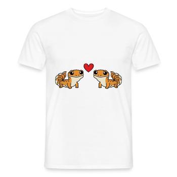 Gecko Comic Paar liebe - Männer T-Shirt - Weiß - Vorne - AI Model Male 178 dark (178cm)