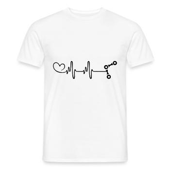 Bicycle Chain Pulse Heart - Men's T-Shirt - white - Front - AI Model Male 178 dark (178cm)