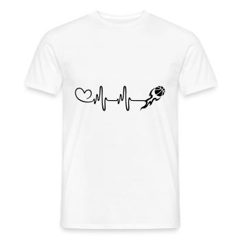 Cœur de pouls de basket-ball - T-shirt homme - blanc - Devant - AI Model Male 178 dark (178cm)