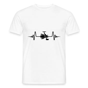 Fishing Reel Symbol Pulse - Men's T-Shirt - white - Front - AI Model Male 178 dark (178cm)