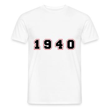 Numéro de l’année 1940 - T-shirt homme - blanc - Devant - AI Model Male 178 dark (178cm)