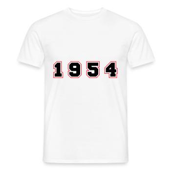 1954 Year Number - Men's T-Shirt - white - Front - AI Model Male 178 dark (178cm)
