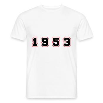 1953 Jahr Zahl - Männer T-Shirt - Weiß - Vorne - AI Model Male 178 dark (178cm)