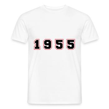 Numéro de l’année 1955 - T-shirt homme - blanc - Devant - AI Model Male 178 dark (178cm)