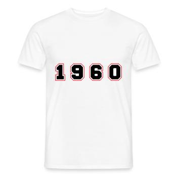 Numéro de l’année 1960 - T-shirt homme - blanc - Devant - AI Model Male 178 dark (178cm)