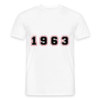 1963 Year Number - Men's T-Shirt - white - Front - AI Model Male 178 dark (178cm)