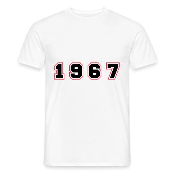 1967 Year Number - Men's T-Shirt - white - Front - AI Model Male 178 dark (178cm)