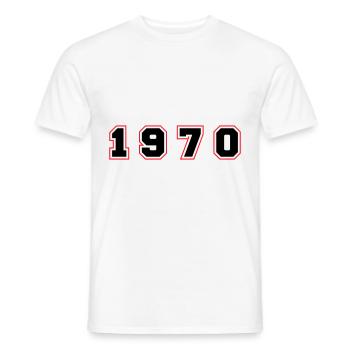 Numéro de l’année 1970 - T-shirt homme - blanc - Devant - AI Model Male 178 dark (178cm)
