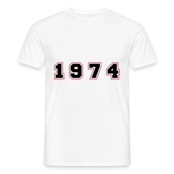 1974 Year Number - Men's T-Shirt - white - Front - AI Model Male 178 dark (178cm)