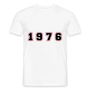 Numéro de l’année 1976 - T-shirt homme - blanc - Devant - AI Model Male 178 dark (178cm)