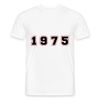 1975 Jahr Zahl - Männer T-Shirt - Weiß - Vorne - AI Model Male 178 dark (178cm)