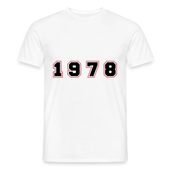 Numéro de l’année 1978 - T-shirt homme - blanc - Devant - AI Model Male 178 dark (178cm)