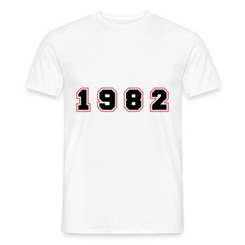 1982 Jahr Zahl - Männer T-Shirt - Weiß - Vorne - AI Model Male 178 dark (178cm)