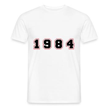 Numéro de l’année 1984 - T-shirt homme - blanc - Devant - AI Model Male 178 dark (178cm)