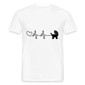 Stroller baby pulse heart - Men's T-Shirt - white - Front - AI Model Male 178 dark (178cm)