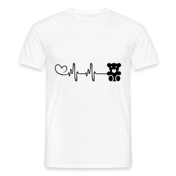 Teddy Bear Bear Pulse Heart - Men's T-Shirt - white - Front - AI Model Male 178 dark (178cm)