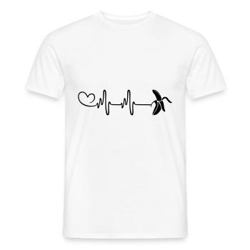 Cœur de pouls de banane - T-shirt homme - blanc - Devant - AI Model Male 178 dark (178cm)