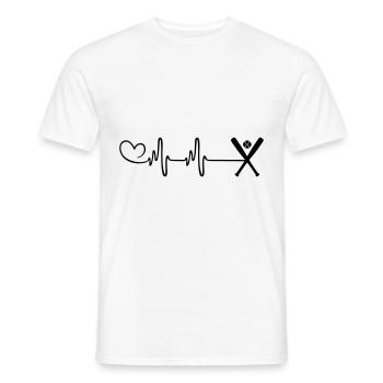 Cœur de pouls de baseball - T-shirt homme - blanc - Devant - AI Model Male 178 dark (178cm)