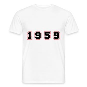 1959 Year Number - Men's T-Shirt - white - Front - AI Model Male 178 dark (178cm)