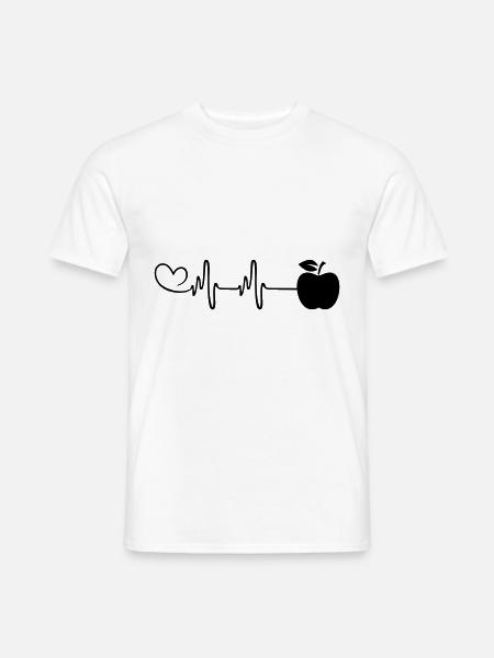 Apple icon pulse heart - Men's T-Shirt - white